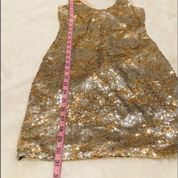 As U‎ Wish Gold Silver Metallic Sequin Mini Dress - Picture 8 of 13
